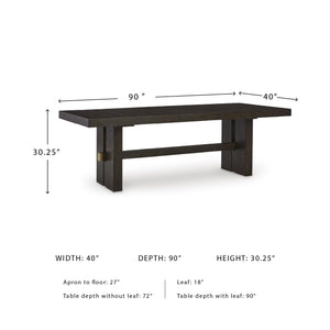 Rectangle Extension Dining Table