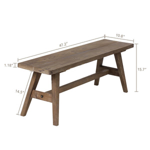 Farmhouse Wood Bench – Solid Wood Entryway & Dining Bench