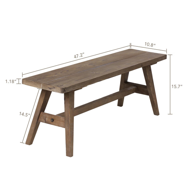 Farmhouse Wood Bench – Solid Wood Entryway & Dining Bench