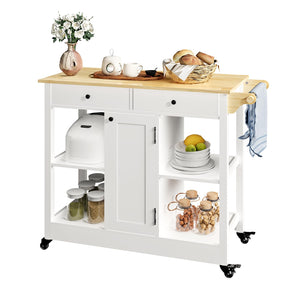 Rolling Kitchen Island Cart with Storage