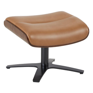 Leather Reclining Swivel Chair & Ottoman with Adjustable Headrest