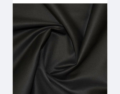 100% Wool Gabardine Fabric by the Yard – Black