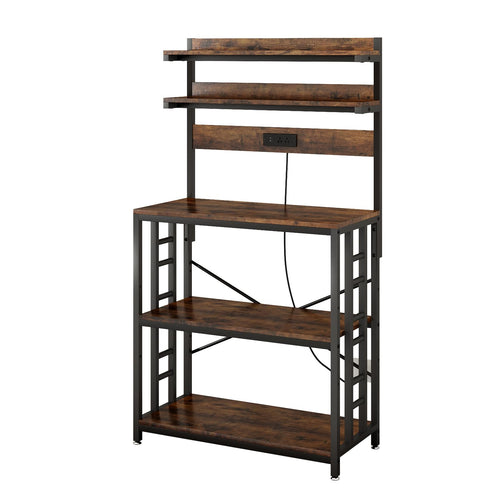 5-Tier Kitchen Baker's Rack with Power Outlet & LED Lights