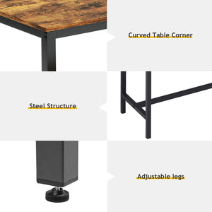43-Inch Dining Table Set with 2 Benches – Space-Saving Kitchen Dining Set for 4