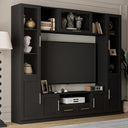 126" Entertainment Center Wall Unit with Glass Doors & Drawers