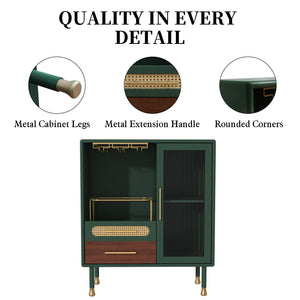 Bar Cabinet with Wine Glass Rack & Stemware Storage