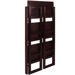 3-Shelf Folding Solid Wood Bookcase