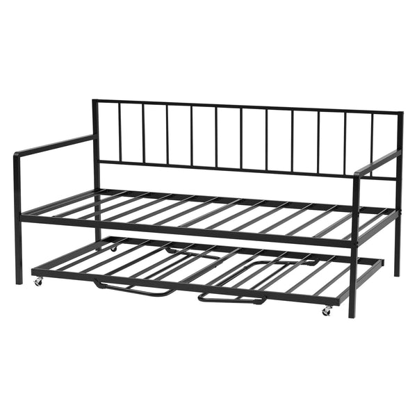 Metal Daybed Frame with LED Light & Charging Station