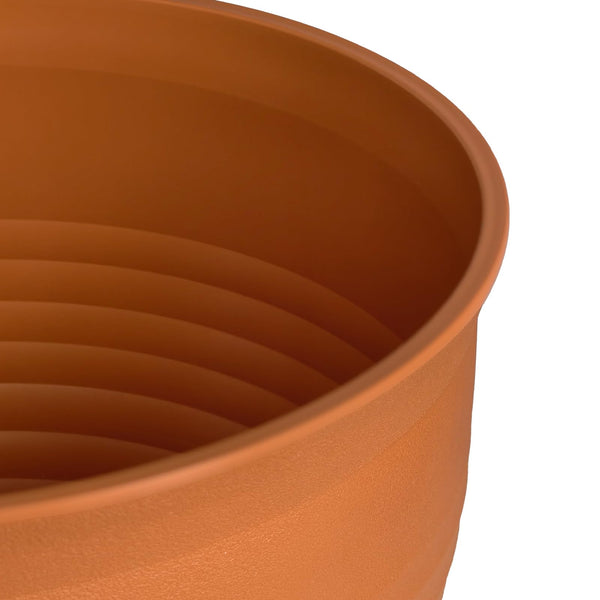 Large Round Plastic Planters with Drainage and Saucers – Set of 2