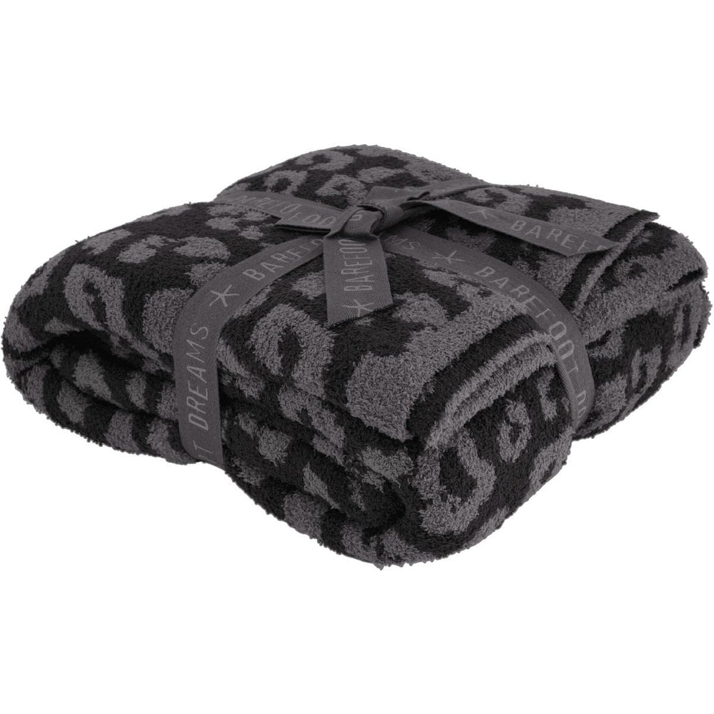 Leopard Print Plush Throw Blanket — Soft Microfiber Knit