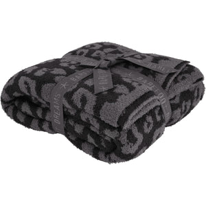 Leopard Print Plush Throw Blanket — Soft Microfiber Knit