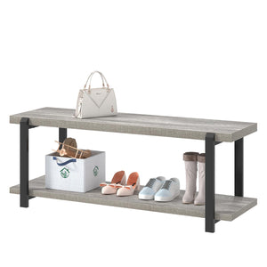 Entryway Shoe Storage Bench with Metal Frame – 47 Inch