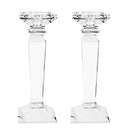 Crystal Candlestick Holders Set of 2 — K9 Clear Pillar & Taper Candle Holders