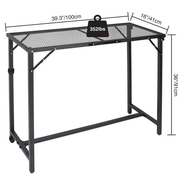 Folding Outdoor Bar Table with Waterproof Mesh Top