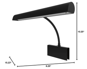 14-Inch LED Grand Piano Lamp with Adjustable Gooseneck and Clip-On Base