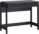 Transitional Writing Desk with Drawer and Reeded Front, 38 Inch