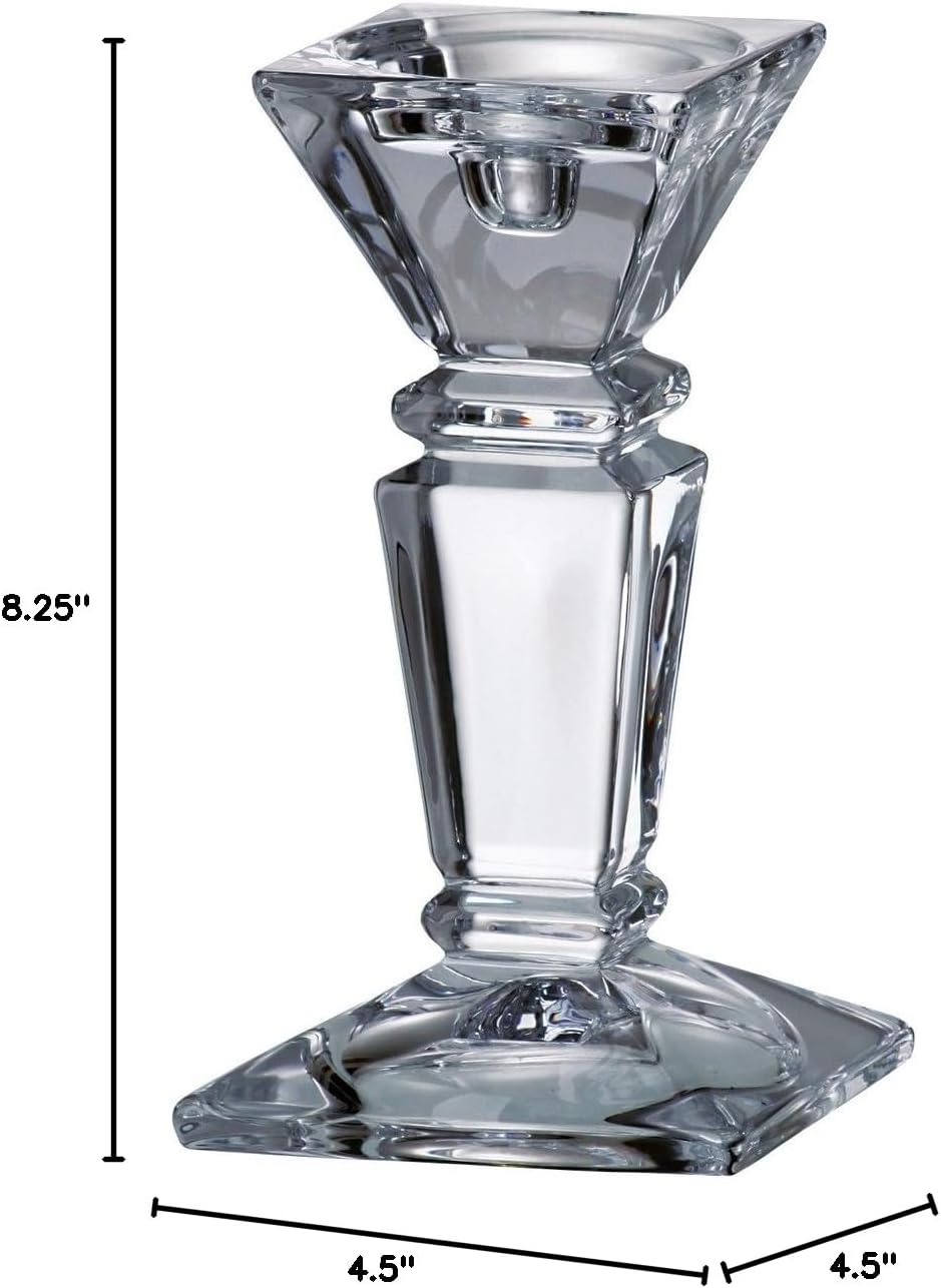 Crystal Candlestick Holder – Clear Crystalline Taper Votive Pillar Candle Holder