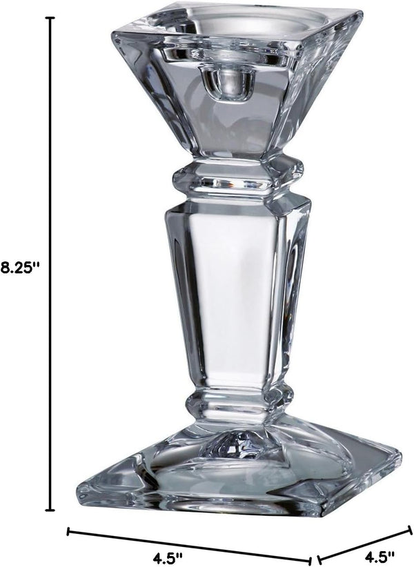 Crystal Candlestick Holder – Clear Crystalline Taper Votive Pillar Candle Holder