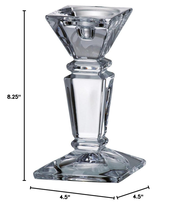 Crystal Candlestick Holder – Clear Crystalline Taper Votive Pillar Candle Holder