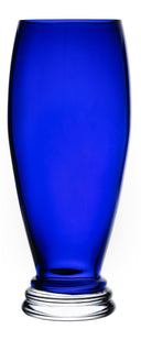 Cobalt Blue Glass Footed Round Vase 13.9"H