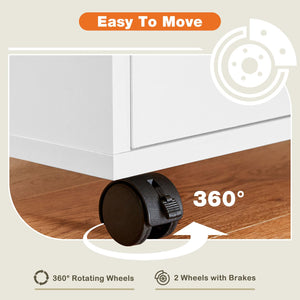 5 Drawer Chest with Wheels – Wood Storage Cabinet