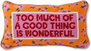 Coral Needlepoint Throw Pillow – Wool Embroidered Accent Pillow 8" x 14"