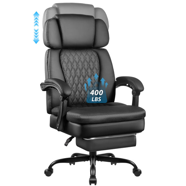 400lbs Executive Office Chair with Footrest & Adjustable Headrest