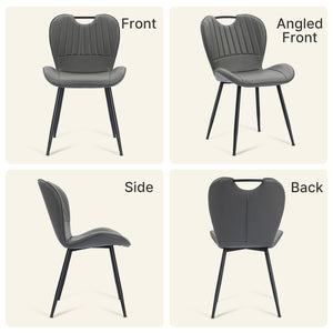 Dining Chairs Set of 4 – Faux Leather with Metal Legs