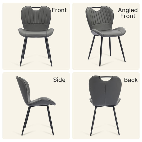 Dining Chairs Set of 4 – Faux Leather with Metal Legs
