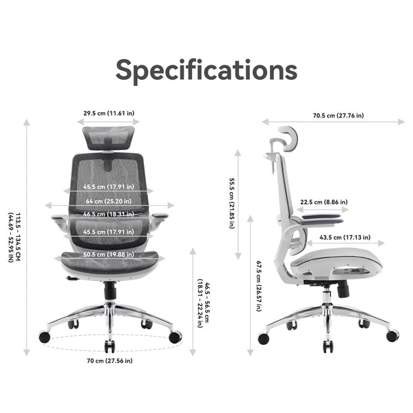 Ergonomic Mesh Office Chair with 3D Flip-Up Armrests & Dual Back Support