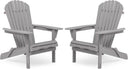 Folding Solid Wood Adirondack Chair with Pre-Assembled Backrest