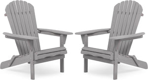 Folding Solid Wood Adirondack Chair with Pre-Assembled Backrest