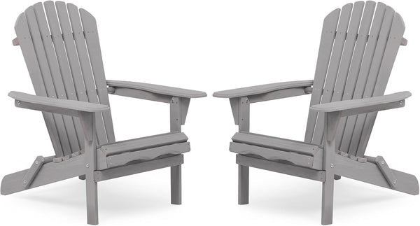 Folding Solid Wood Adirondack Chair with Pre-Assembled Backrest