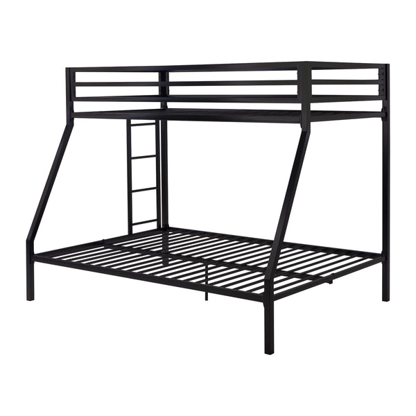 Twin Over Full Metal Bunk Bed with Ladder and Guardrail