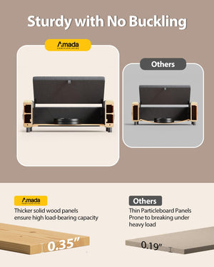 Storage Ottoman Bench with Hidden Compartment & Side Pocket
