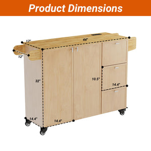 Rolling Kitchen Island with Storage