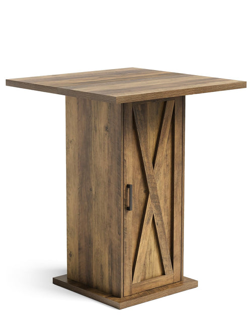 Square Bar Table with 3-Tier Storage Cabinet