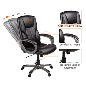 Executive High-Back Office Chair with Adjustable Height & Swivel