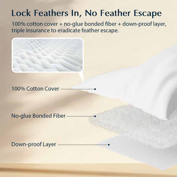 Feather & Down Bed Pillows – Hotel Quality, Medium Support