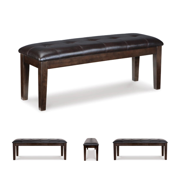 Upholstered Dining Bench with Button Tufting — Wood Frame & Faux Leather Seat