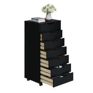 7-Drawer Mobile File Cabinet with Locking Wheels