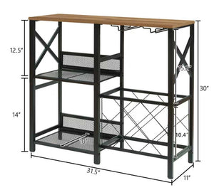 Wine Bar Cabinet with Glass Holder
