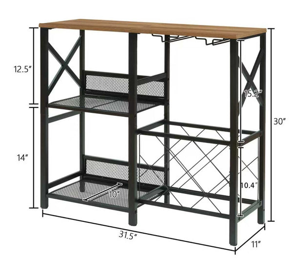 Wine Bar Cabinet with Glass Holder