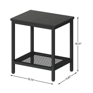 2-Tier Outdoor Side Table with Storage