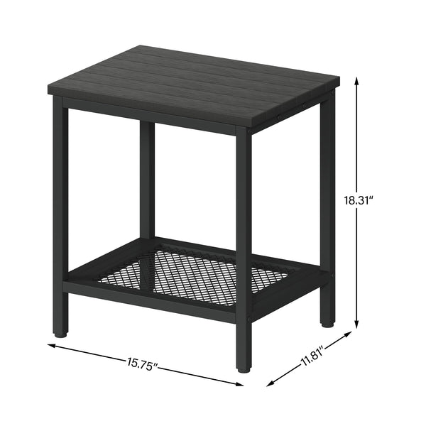 2-Tier Outdoor Side Table with Storage