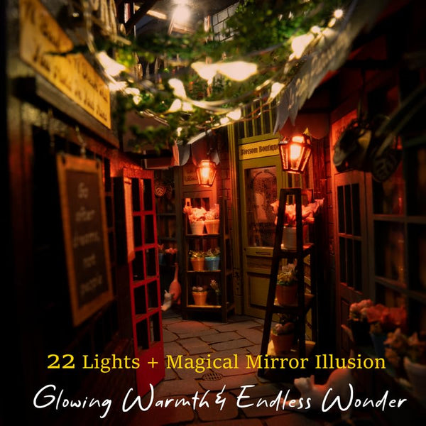 DIY Book Nook Miniature Kit with LED Lights