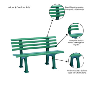 Weatherproof PVC Outdoor Garden Bench – Seats 3, 500 lb Capacity