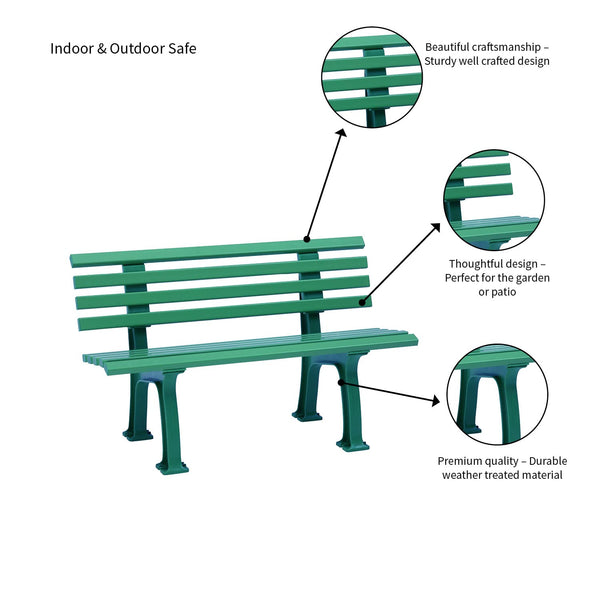 Weatherproof PVC Outdoor Garden Bench – Seats 3, 500 lb Capacity