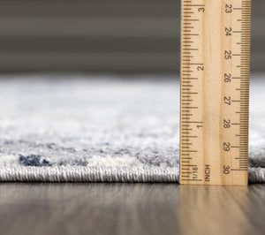 Palm Leaves Blue Grey Area Rug