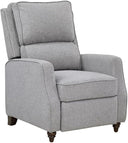 Push Back Recliner Chair – Fabric Upholstered, Solid Wood Frame